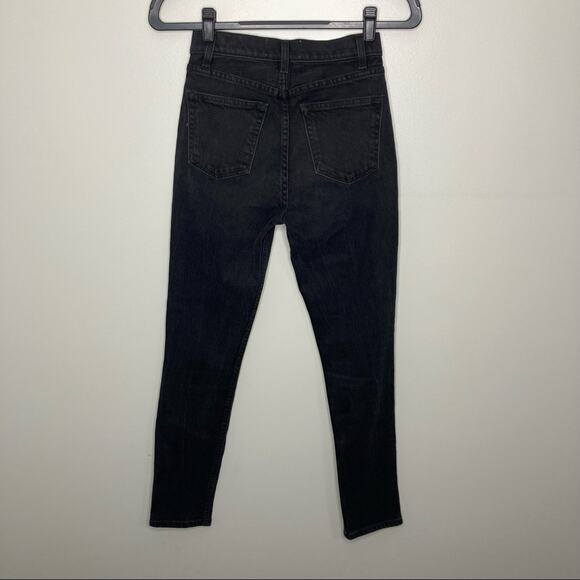 REFORMATION Serena High Skinny Jean Erie Wash Black Button Fly 24 - Picture 2 of 5